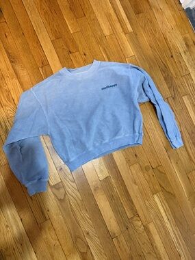 Madhappy Women's Pastel Blue Cropped Crewneck Sweatshirt